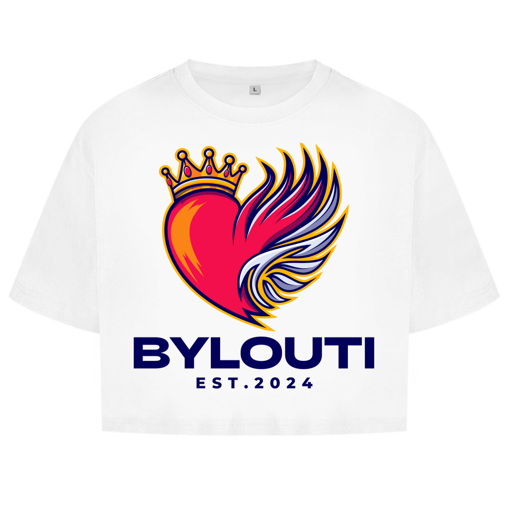 NEW ByLouti-Heart Oversize Crop Top