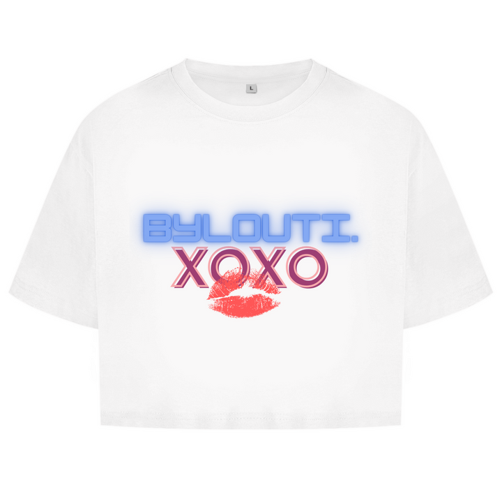 Damen Oversize Crop Top XOXO