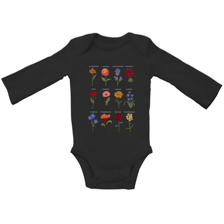 Baby Organic Bodysuit Long Sleeve Flower