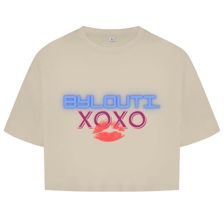 Damen Oversize Crop Top XOXO