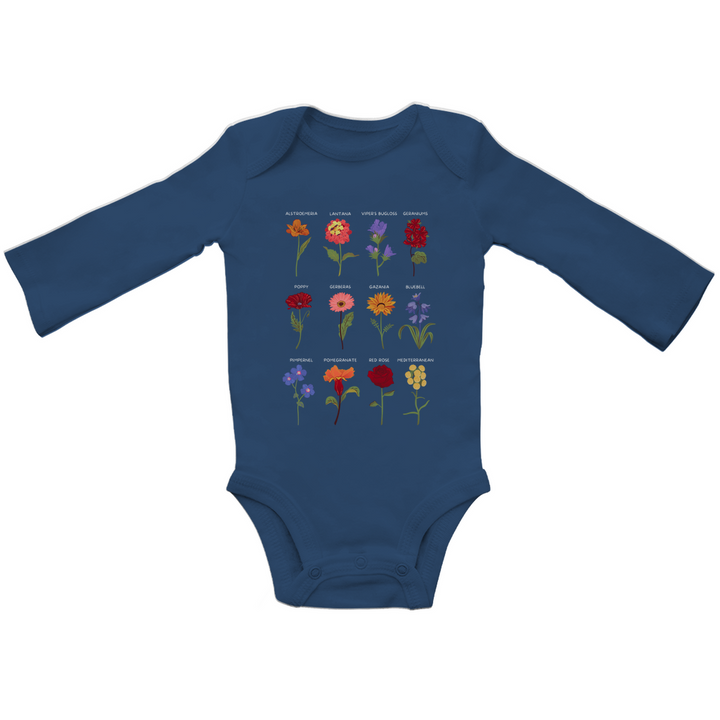 Baby Organic Bodysuit Long Sleeve Flower