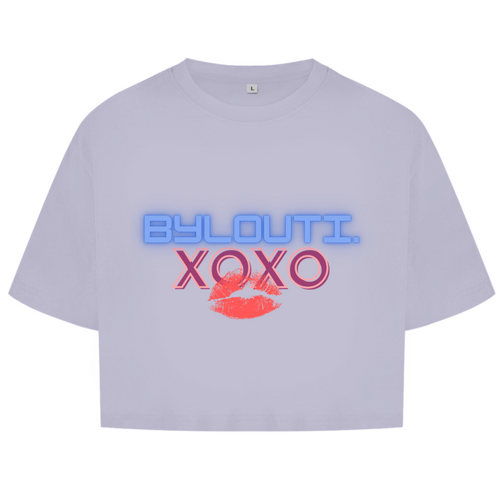 Damen Oversize Crop Top XOXO