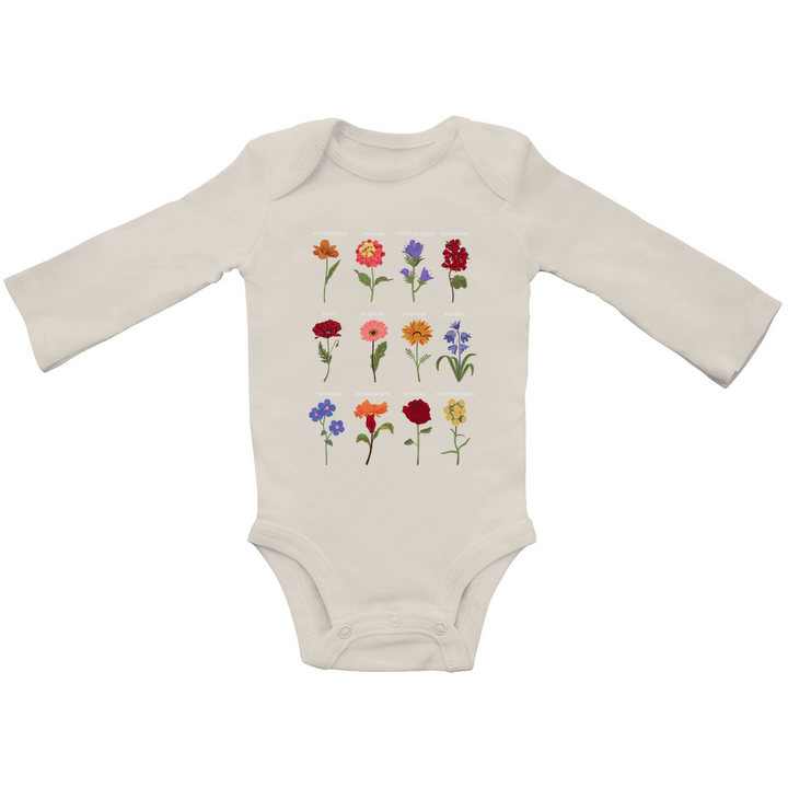 Baby Organic Bodysuit Long Sleeve Flower
