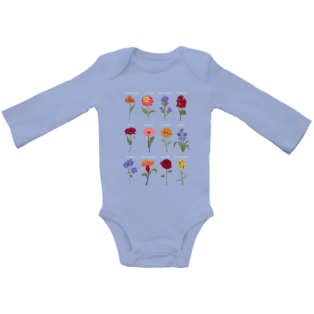 Baby Organic Bodysuit Long Sleeve Flower