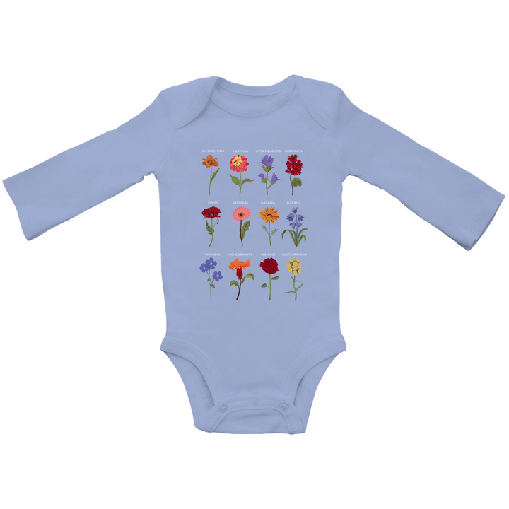 Baby Organic Bodysuit Long Sleeve Flower