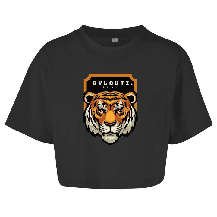 Damen Oversize Crop Top Lion - ByLouti