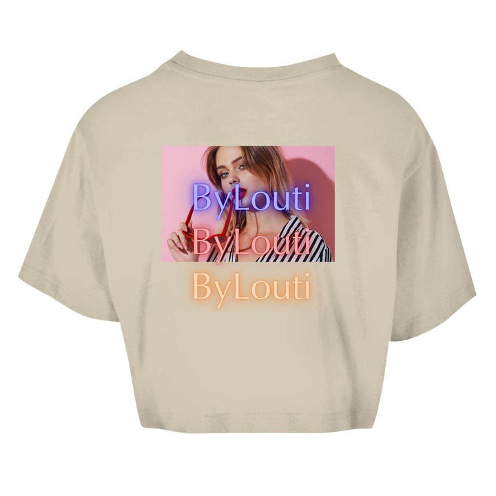 Damen Oversize Crop Top Lion - ByLouti