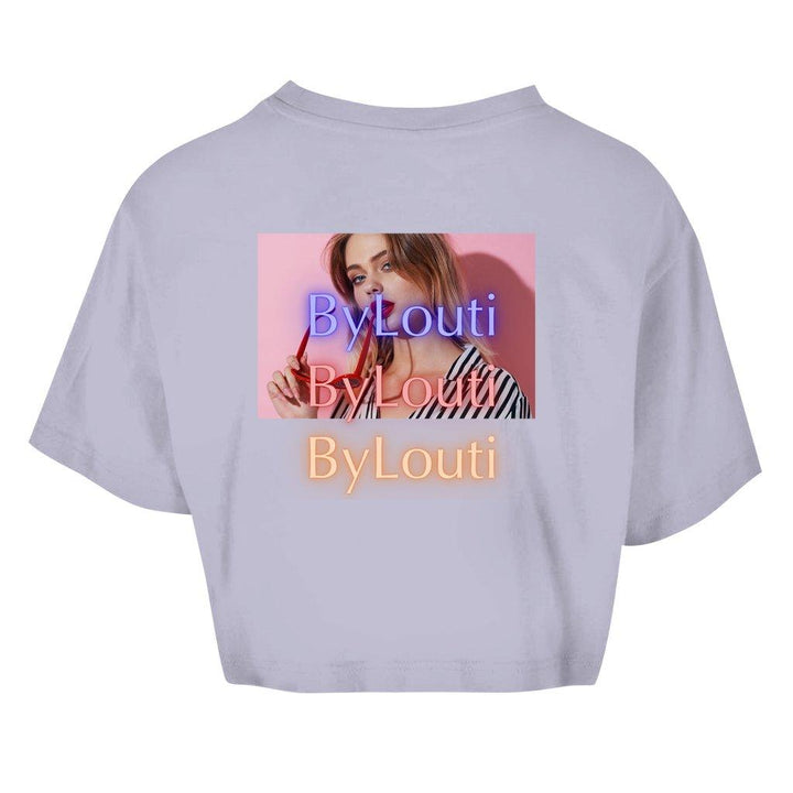 Damen Oversize Crop Top Lion - ByLouti