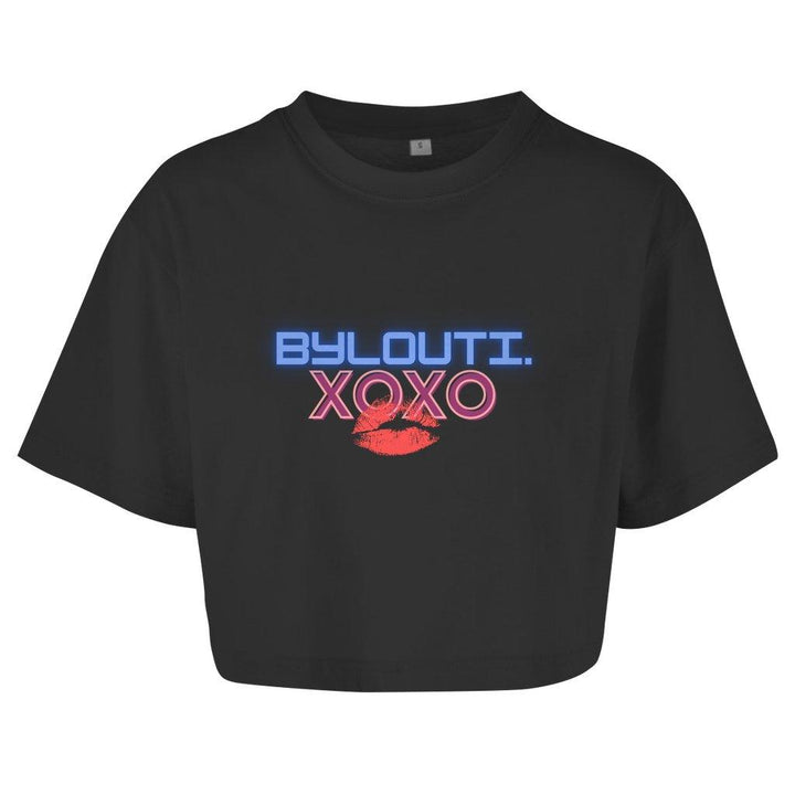 Damen Oversize Crop Top XOXO - ByLouti